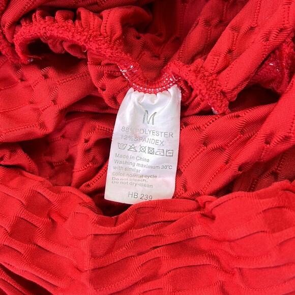 Unbranded red hi rise butt lifting scrunch booty leggings, size med - Picture 8 of 8